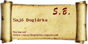 Sajó Boglárka névjegykártya